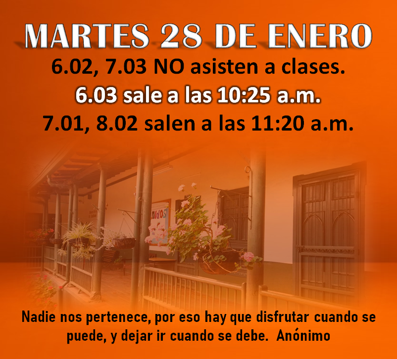 Martes 28 de enero
