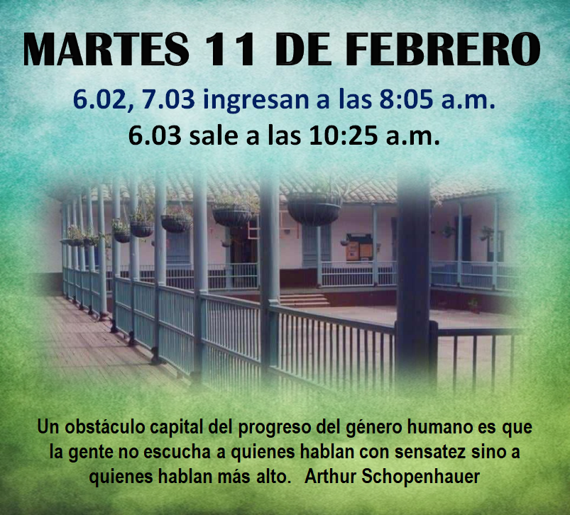 Martes 11 de febrero