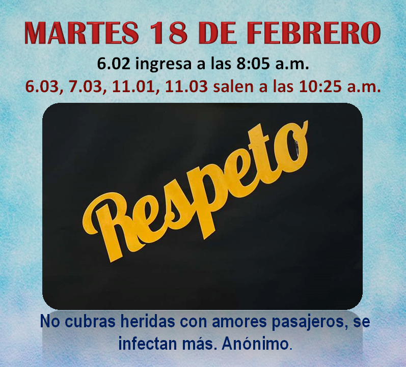 Martes 18 de febrero
