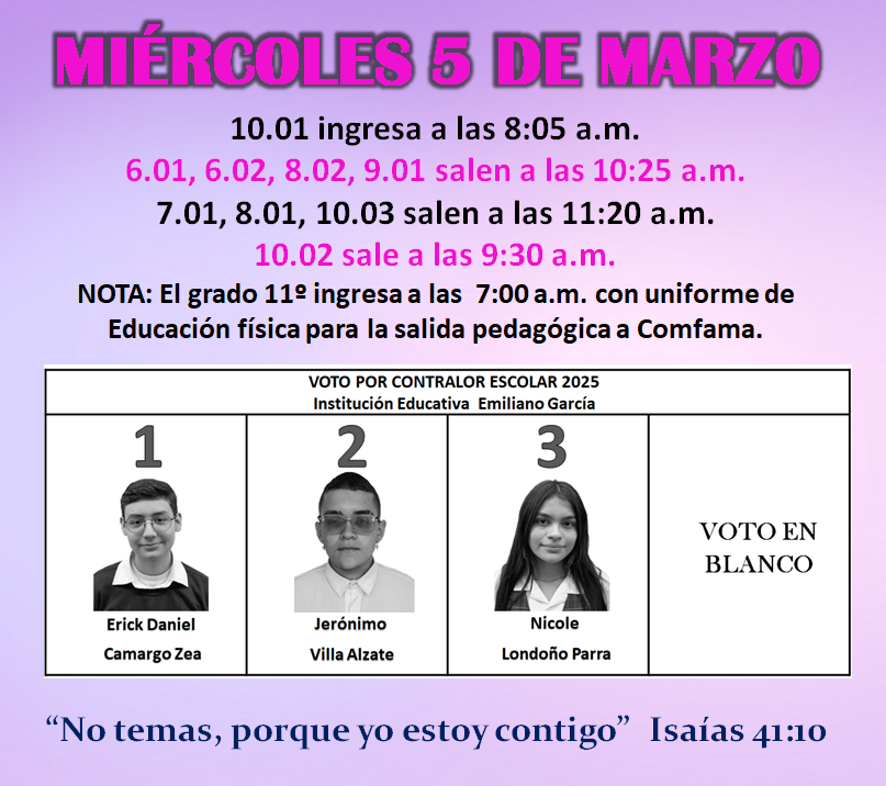 Novedades en el horario
