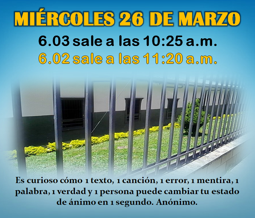 Miércoles 26 de marzo