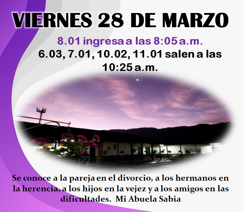 Novedades en el horario