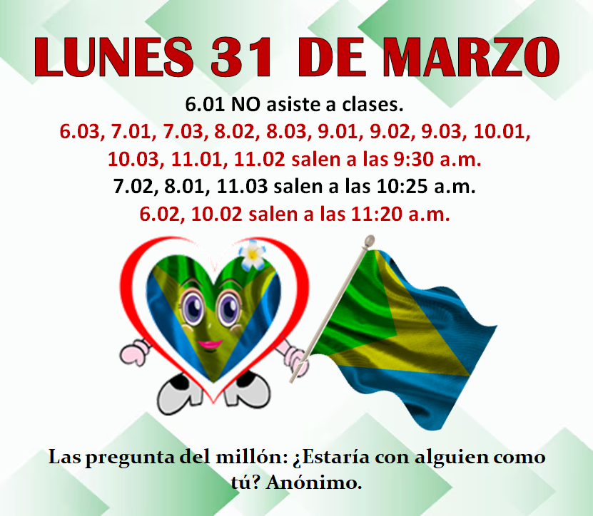 Novedades en el horario