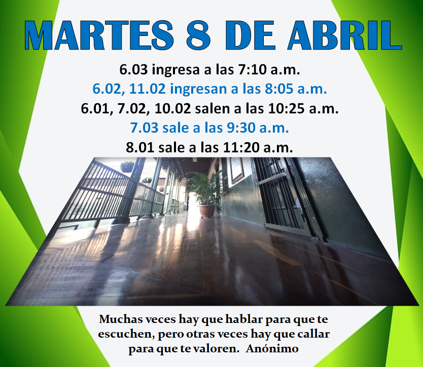 Novedades en el horario
