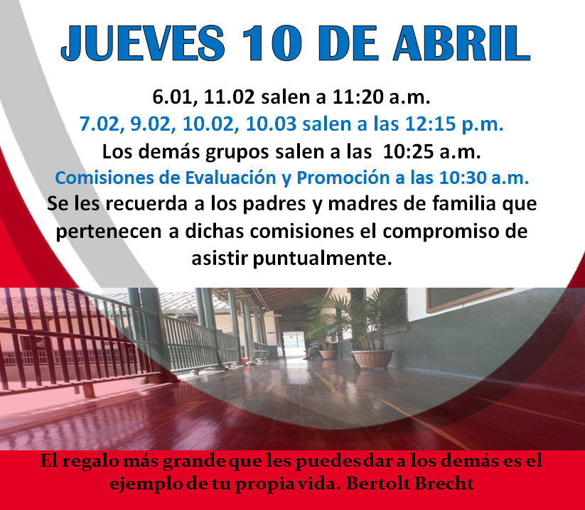 Novedades en el horario