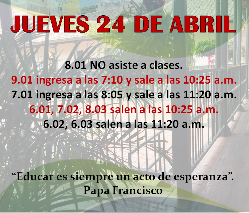 Jueves 24 de abril