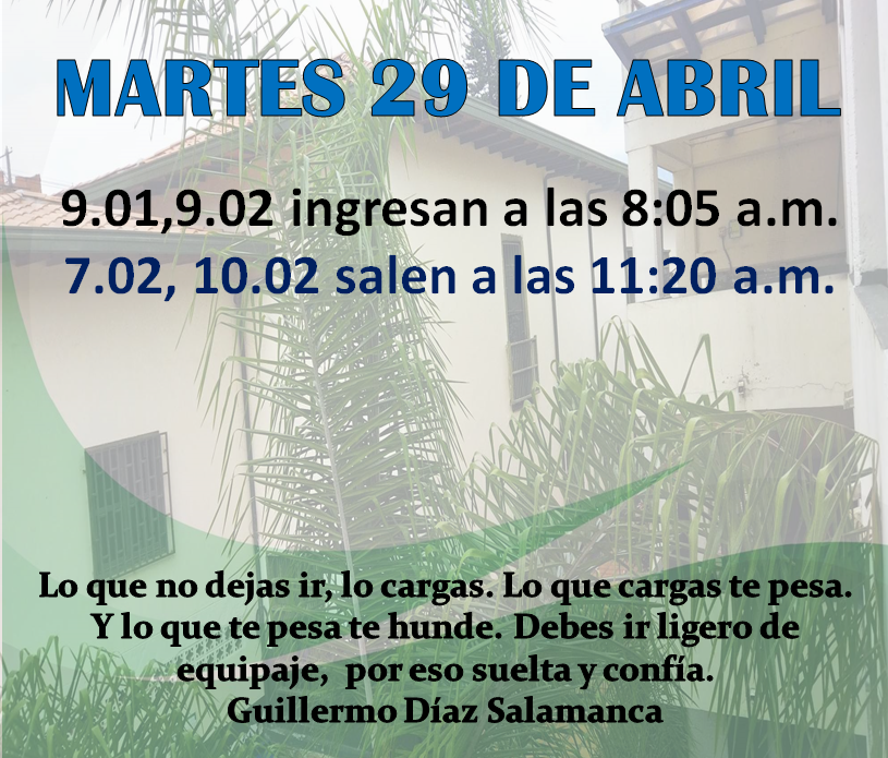 Martes 29 de abril