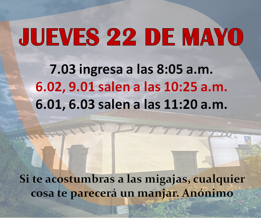 Actualización novedades en el horario