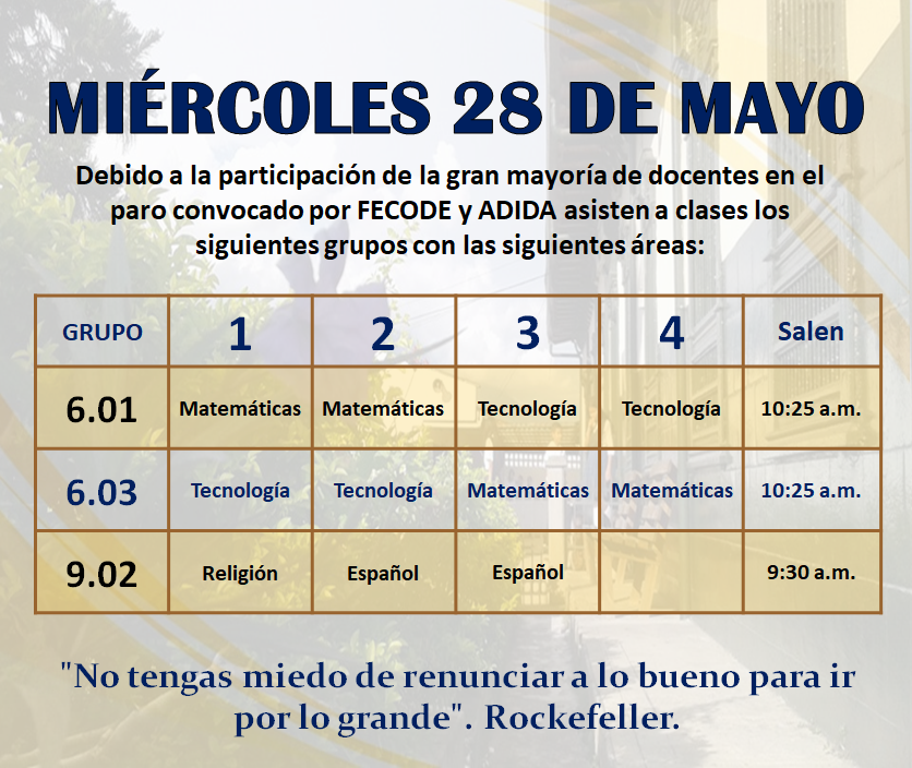 Novedades en el horario