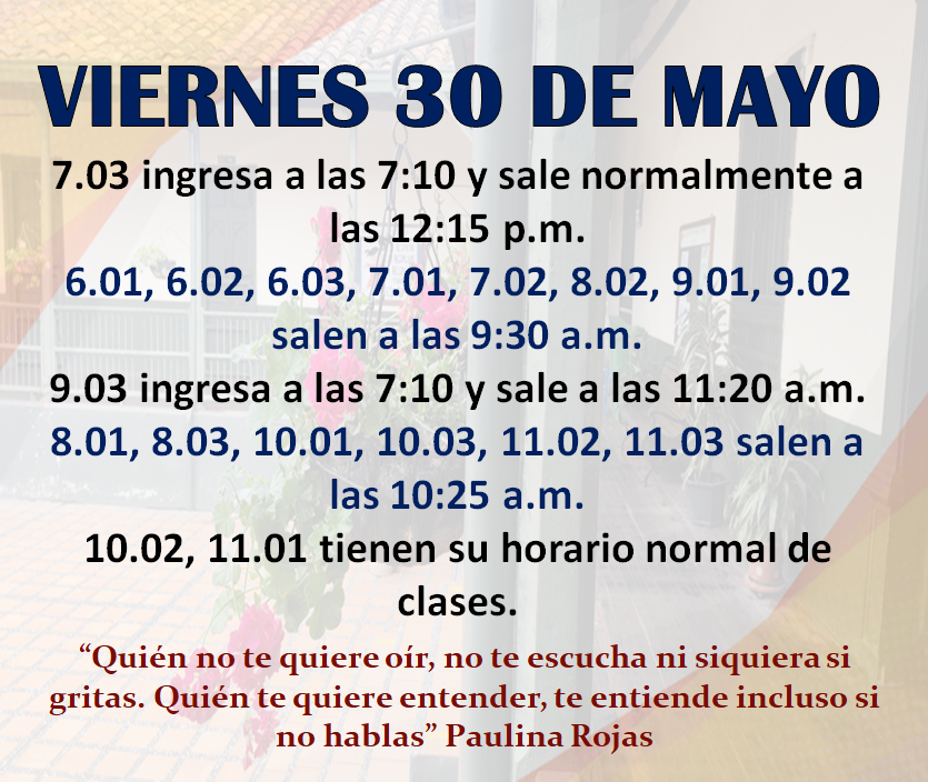 Novedades en el horario