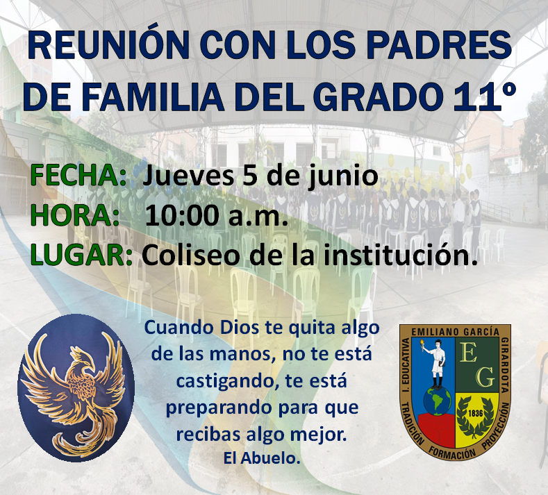 Reunión padres de familia del grado undécimo