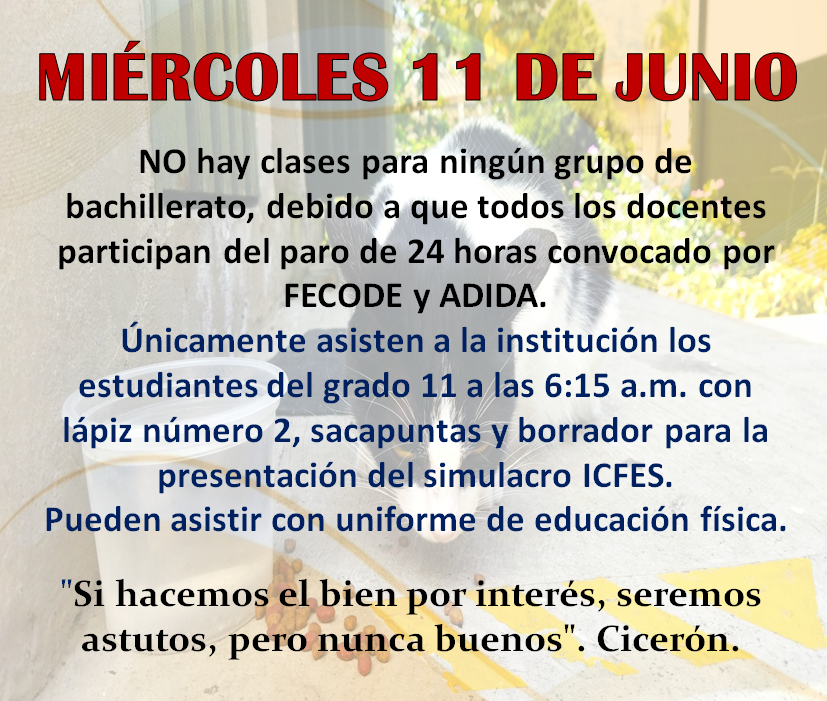 Novedades en el horario