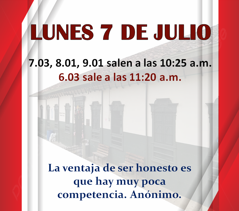 Novedades en el horario