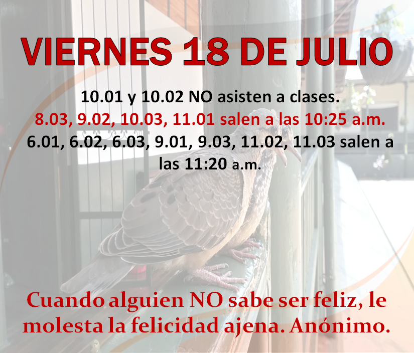 Novedades en el horario
