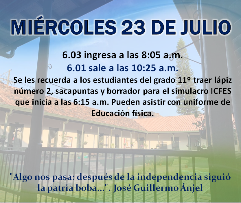 Miércoles 23 de julio