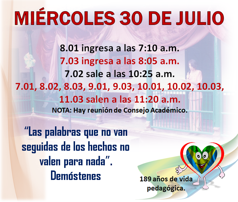 Novedades en el horario