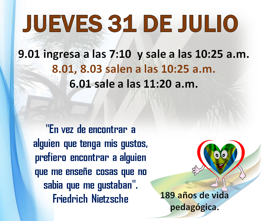 Novedades en el horario