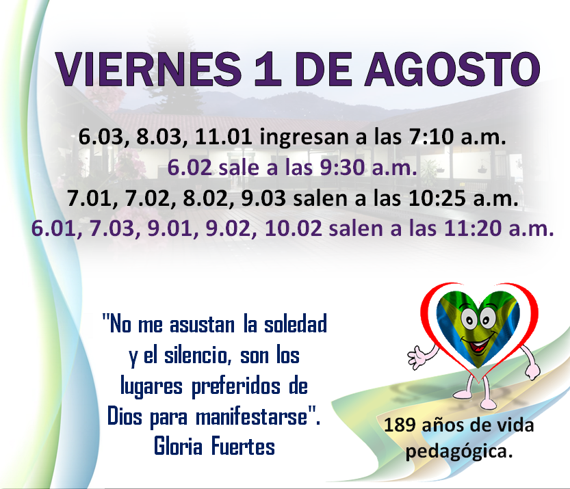 Novedades en el horario