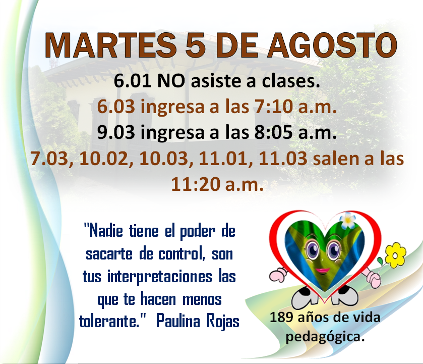 Novedades en el horario
