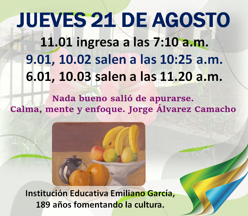 Novedades en el horario