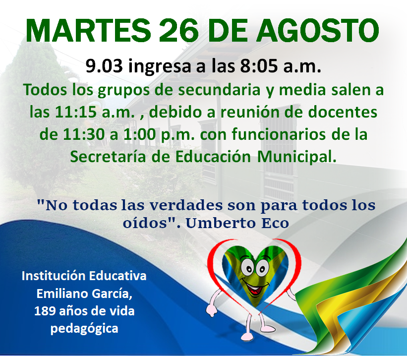 Novedades en el horario