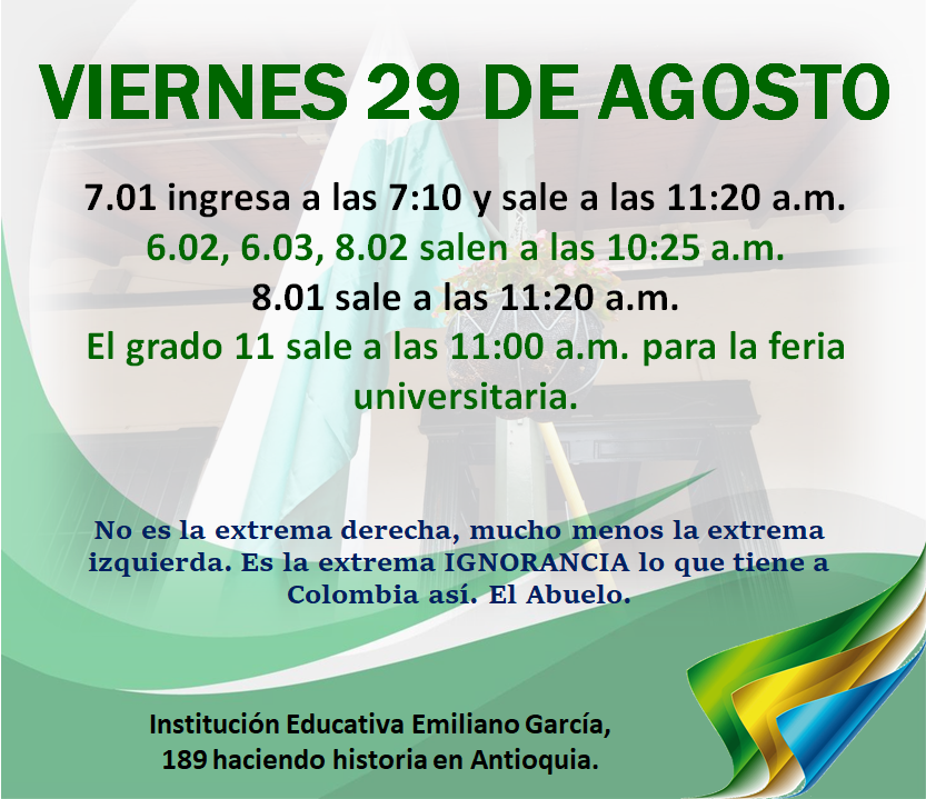 Novedades en el horario