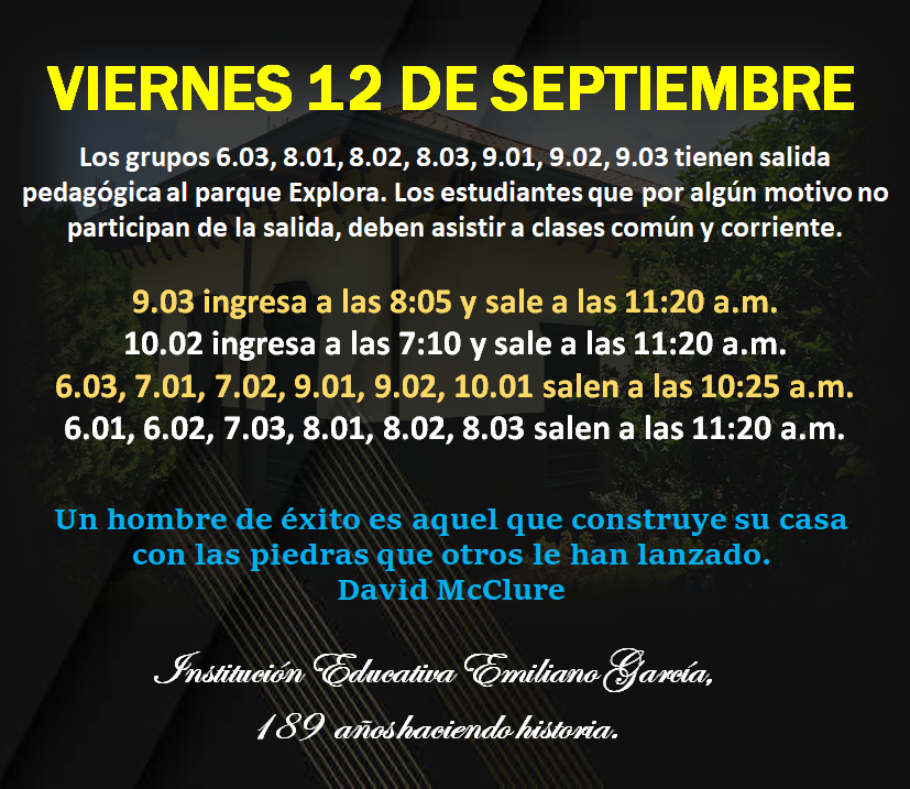 Novedades en el horario