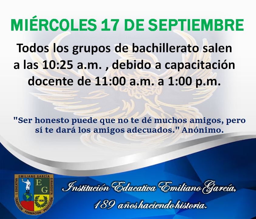 Novedades en el horario