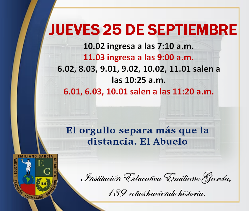 Novedades en el horario