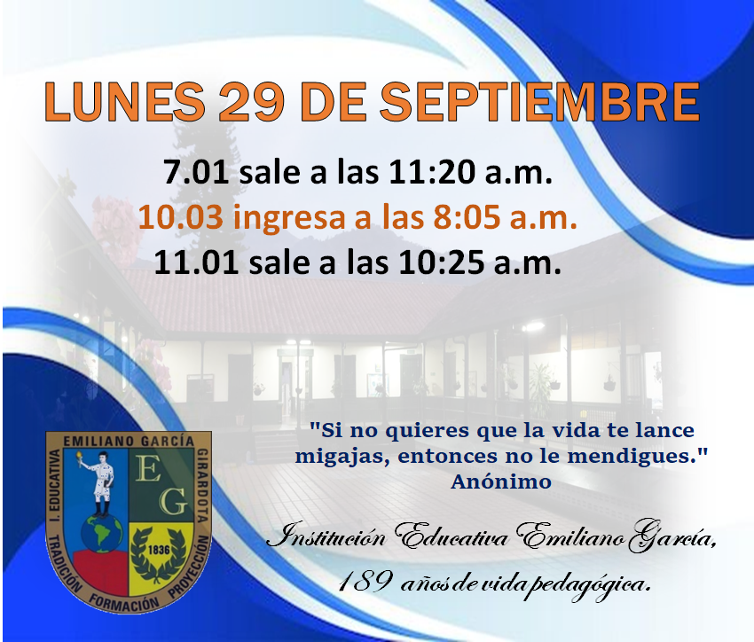 Novedades en el horario