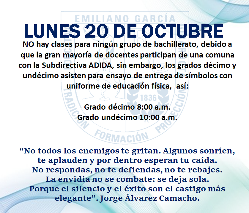 Novedades en el horario