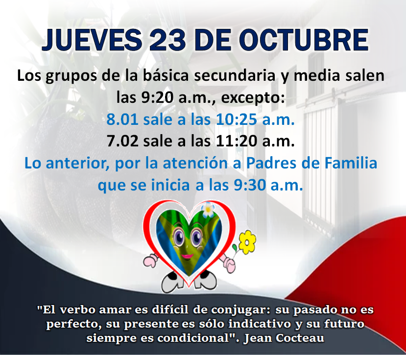 Novedades en el horario