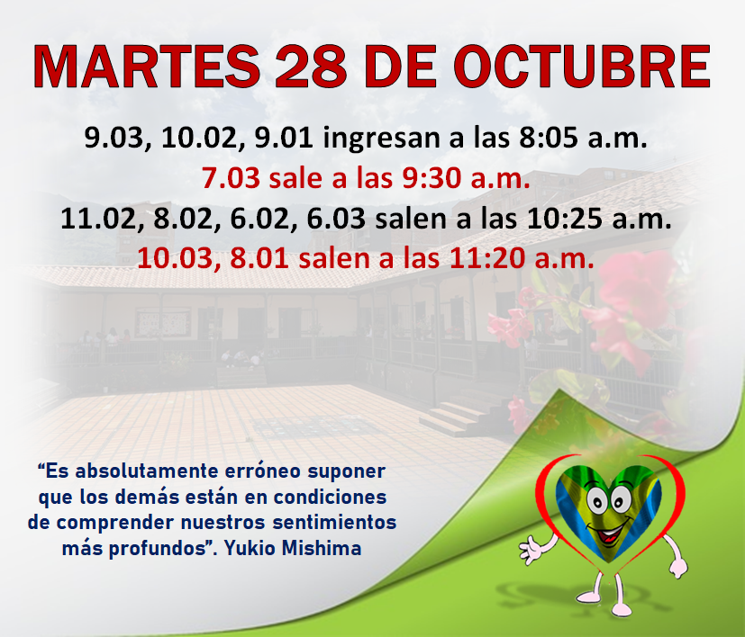 Novedades en el horario