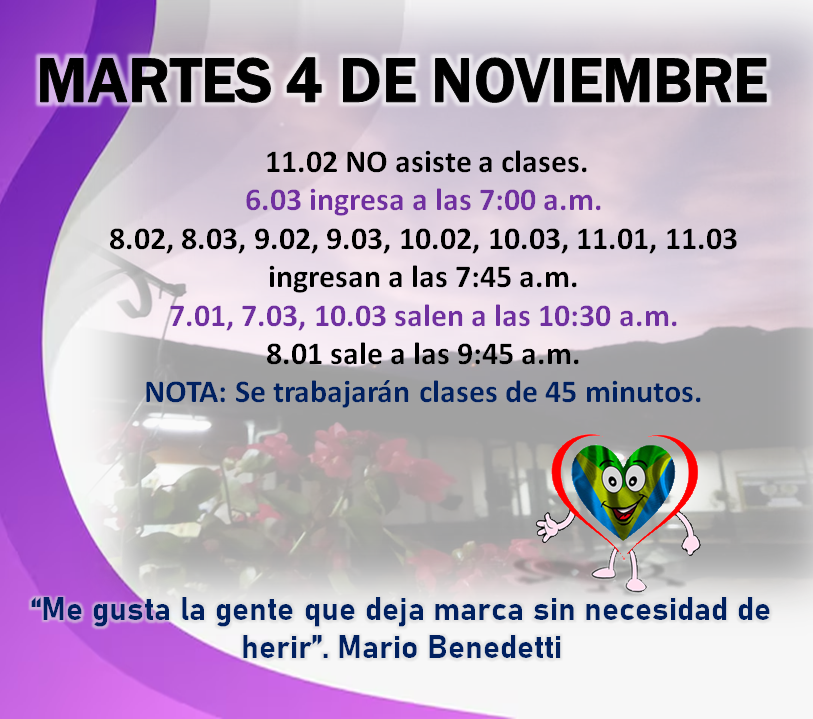 Novedades en el horario