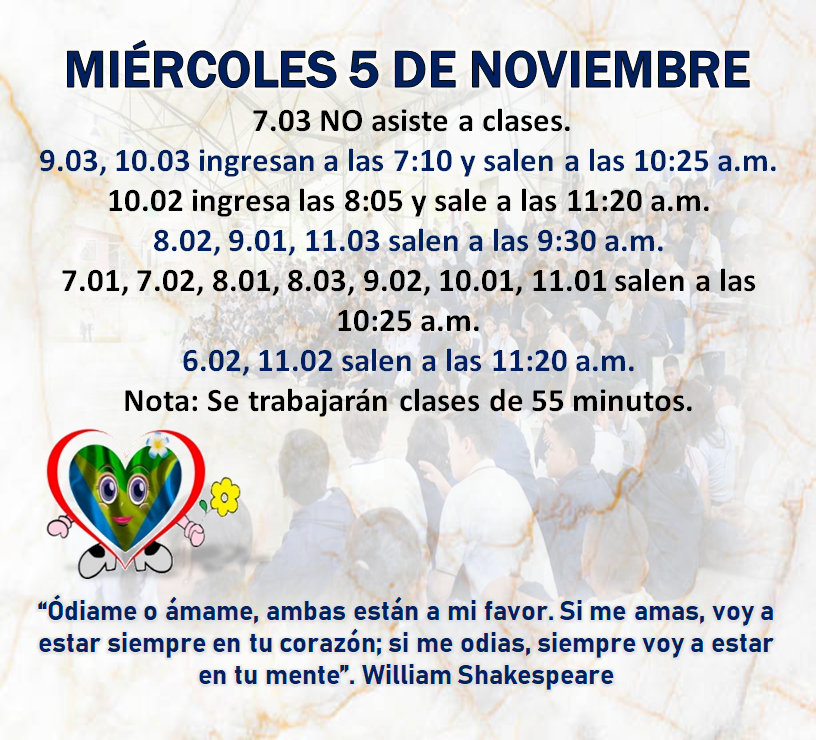 Actualización novedades en el horario