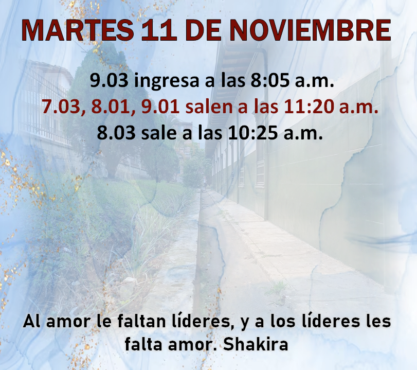 Novedades en el horario