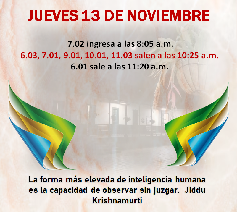 Novedades en el horario