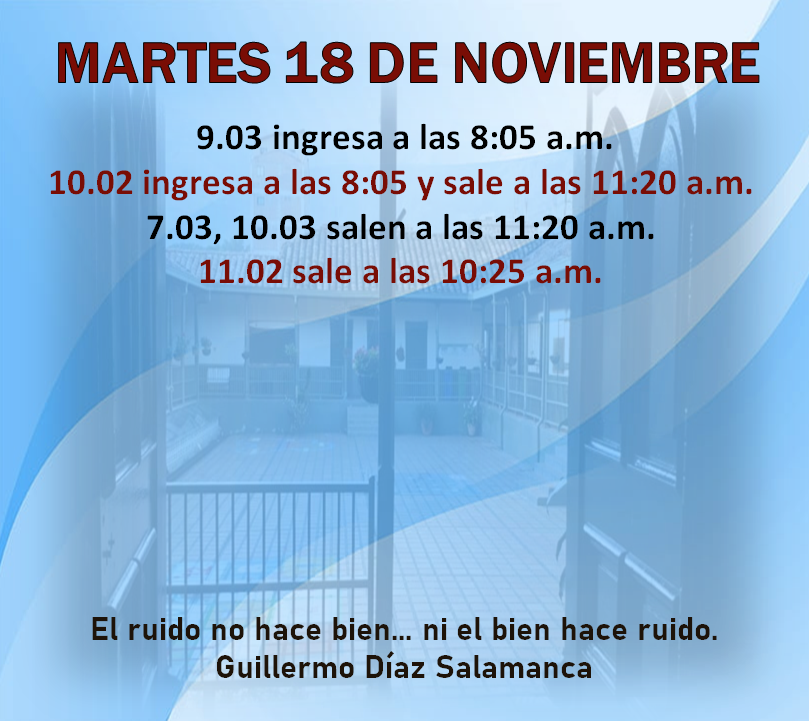 Novedades en el horario