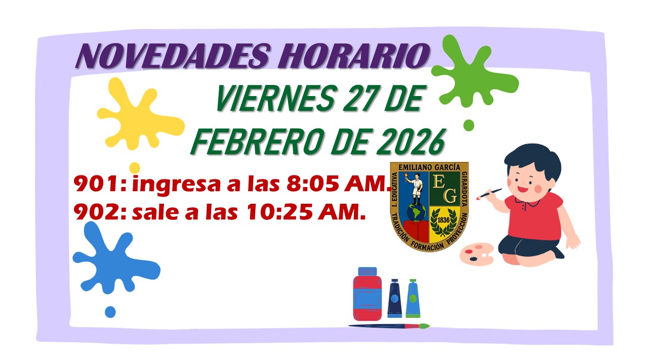HORARIO VIERNES 27 DE FEBRERO DE 2026