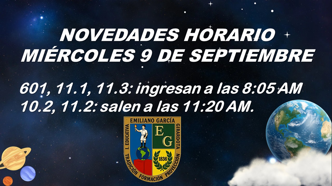 MIÉRCOLES 9 DE SEPTIEMBRE DE 2026