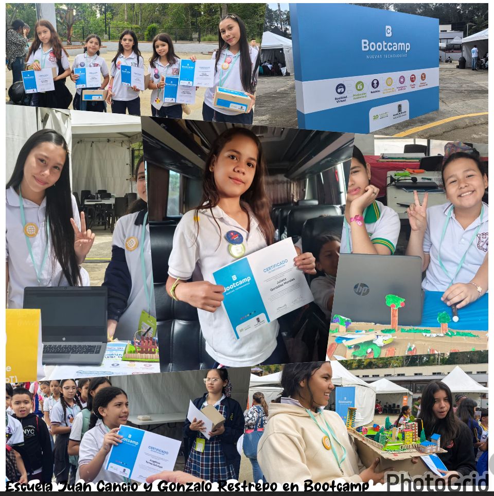 Estudiantes de básica primaria de la I.E. Gonzalo Restrepo Jaramillo 
participan en el campamento de BOOTCAMP, 
 !FELICITACIONES¡