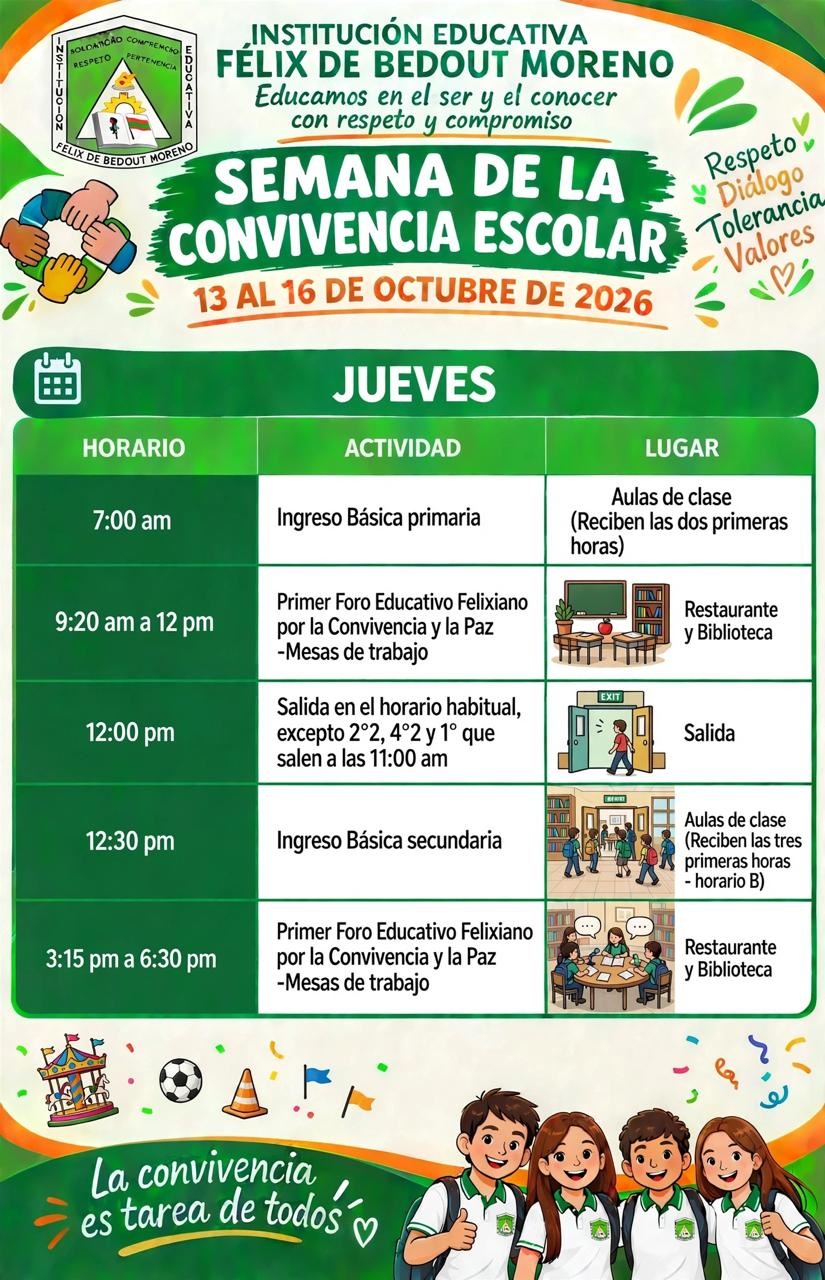 SEMANA FELIXIANA DE LA CONVIVENCIA Y LA PAZ  DIA 3