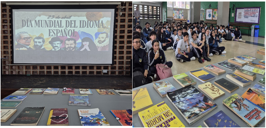 Celebración del día del idioma en la Institución Educativa Las Nieves.