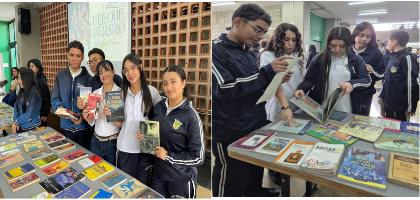 Estudiantes y docentes participaron del trueque literario.