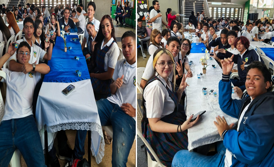 Luego de la entrega de símbolos, los estudiantes del grado 10 ofrecieron un almuerzo de despedida a sus compañeros de grado 11.