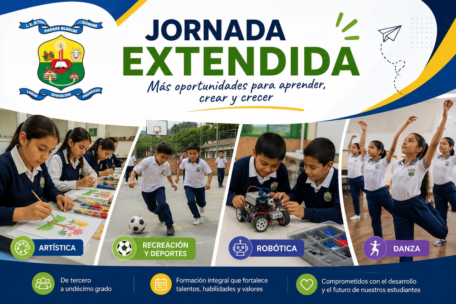 Estudiantes participan de actividades extracurriculares en jornada extendida