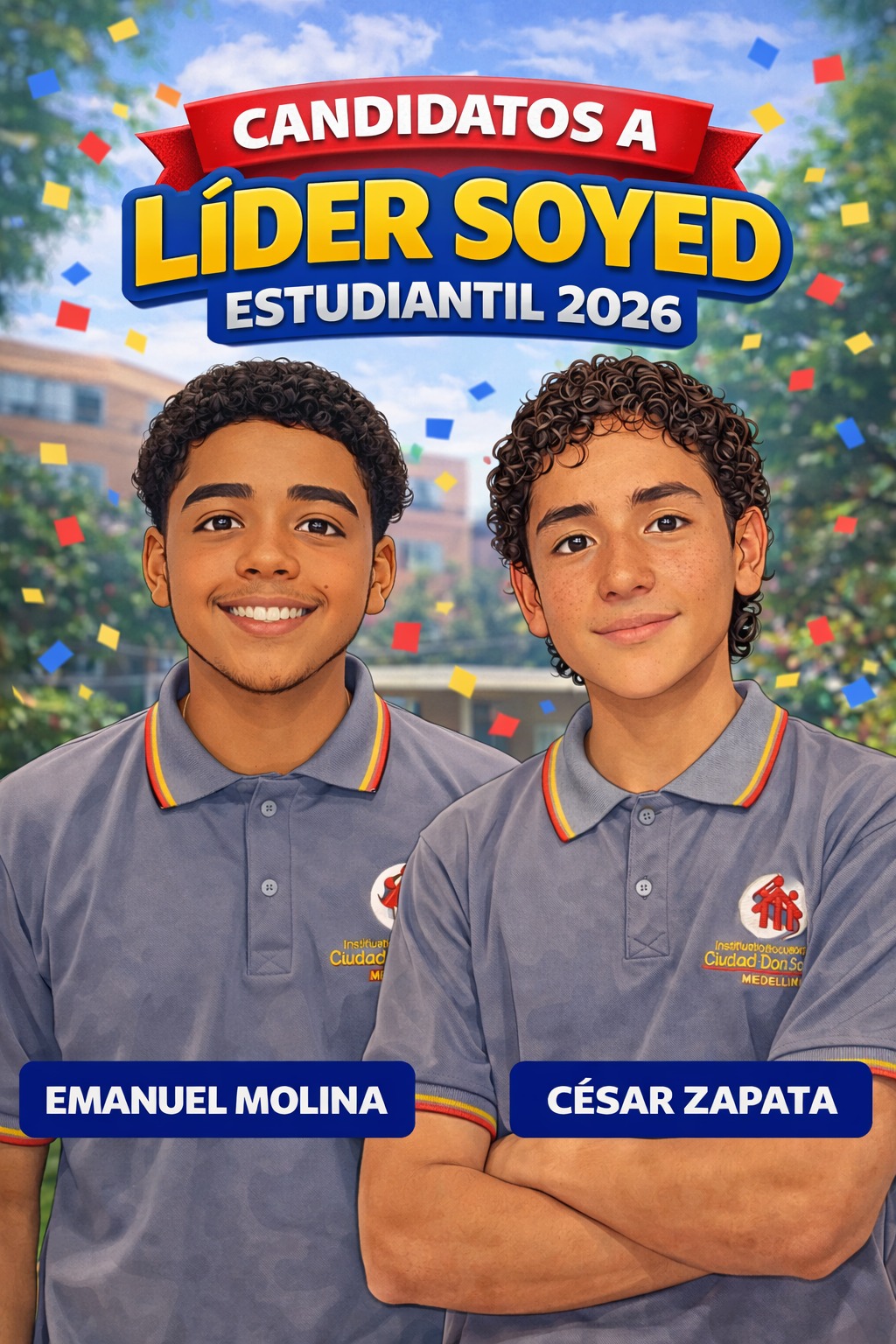 En la Institución Educativa Ciudad Don Bosco se realizó la presentación de los candidatos al cargo de Líder SOYED, quienes expusieron sus iniciativas ante sus compañeros. El Líder SOYED promueve la sana convivencia, el trabajo en equipo y el sentido