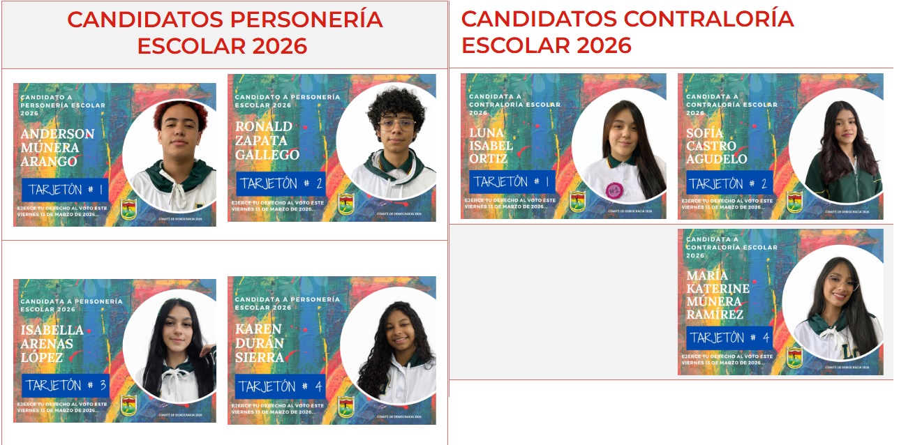 PRESENTACIÓN CANDIDATOS A PERSONERÍA, CONTROLORÍA

TU VOZ Y TU VOTO CUENTA: