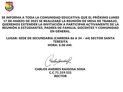 Horario secundaria miercoles 12 de marzo de 2025