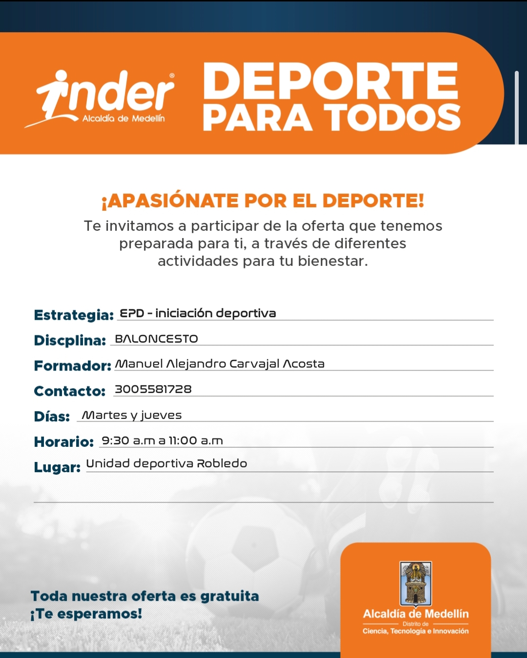 CLASES BALONCESTO INDER